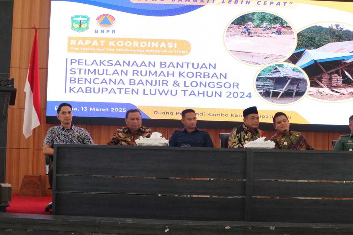 Foto: Bupati Luwu Buka Rakor Pelaksanaan Bantuan Stimulan Bencana, Bantuan Harus Dirasakan Masyarakat Yang Terdampak